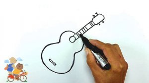 Bolalar uchun Gitara rasm chizish/Drawing Guitar for children/Рисование Гитара для детейa