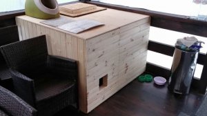 Тёплый дом для уличных кошек.