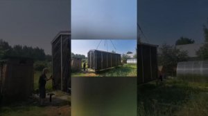 Мобильная баня 6х2,3 установка  на свайно-винтовой фундамент
