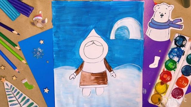 РИСУЕМ????ДЕВОЧКУ-ЭСКИМОСА 4+#рисоватьлегко#урокирисования#длядетей