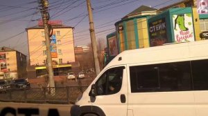 Утренняя прогулка на трамвае по #Улан_Удэ . Маршрут N1, участок от 47-го квартала до ул. Гагарина.