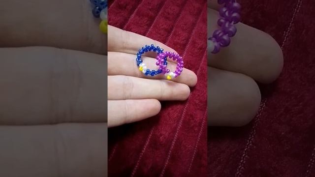 Колечки с цветочками из бисера✿❀ смотреть онлайн