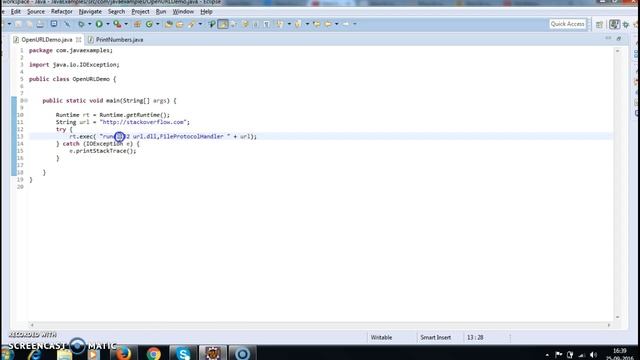 How to open url from java code with one line?
