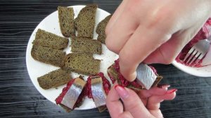 Бутерброды с селедкой. Шикарная закуска с селедкой. Закуска на праздничный стол.