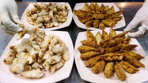 Блюда во фритюре в Корее, кисло-сладкая свинина - корейская уличная еда