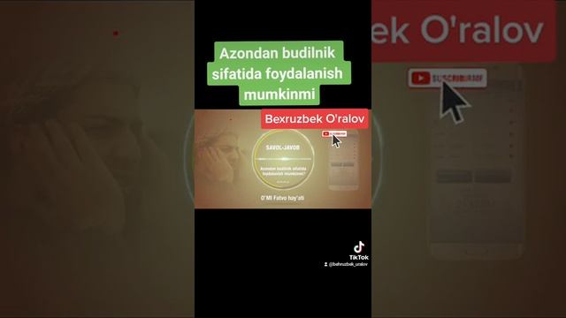 Azondan budilnik sifatida foydalanish