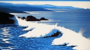 Я рисую море.