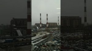 Демонтаж трубы на Первомайской Теплоэлектроцентрали № 14.