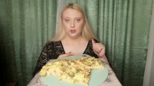 Мукбанг/Mukbang. Домашняя куриная пицца.