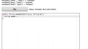 Java: CodingBat– String-1– nonStart