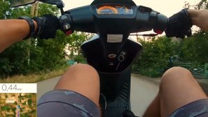 Личный Рекорд Езды на Заднем - Почти КИЛОМЕТР !!! Yamaha Super Jog ZR. Stunt on Yamaha Super Jog ZR