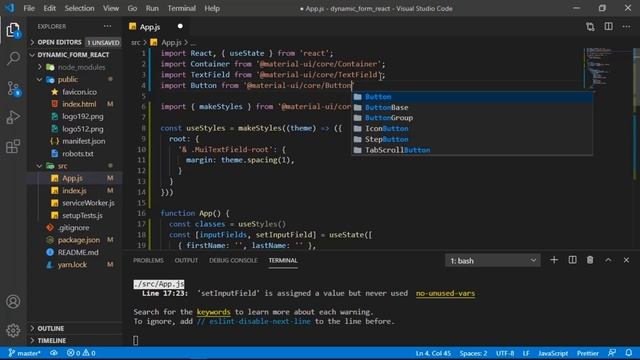 Create Dynamic Form Fields in React