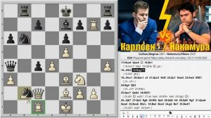 Магнус КАРЛСЕН жертвует качество в партии с Хикару НАКАМУРОЙ