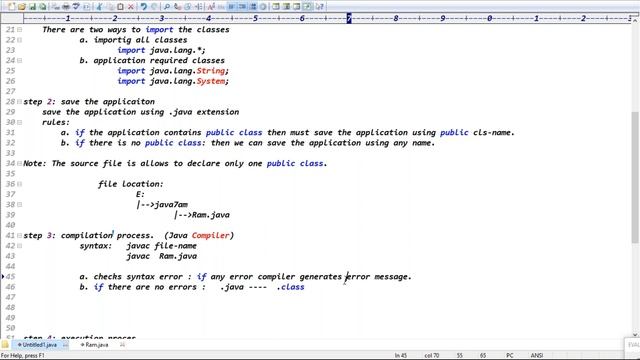 CORE JAVA tutorials || Demo - 5 || by Mr. Ram On 27-01-2021 @7AM