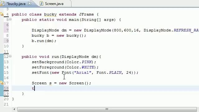 Java Game Development - 5 - Creating a Full Screen Display