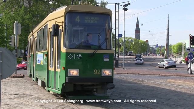 HKL / HST Trams at Lasipalatsi / Glaspalatset, Helsinki, Finland смотреть онлайн