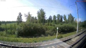 Железная дорога Шумиха - Щучье - Челябинск-Главный (вид из окна поезда, южная сторона) (ЮУЖД)