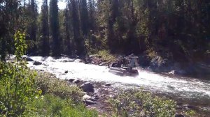 СВП Бриз 380 по перекатам (фрагмент 1) / Hovercraft Breeze аэролодка