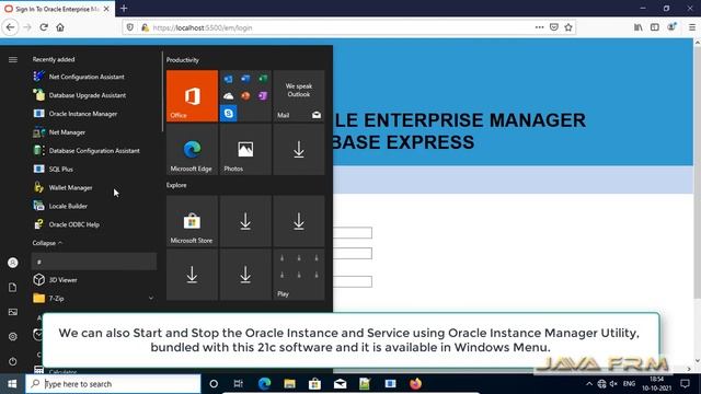 Oracle Database 21c Enterprise Edition Installation on Windows 10 and connect from SQL Developer 21