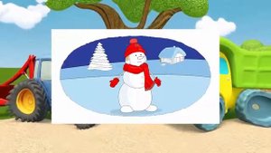 Мультик   Раскраска  Учим цвета   Новогодняя раскраска  Елка, Снеговик, Снегурочка, Дед Мороз