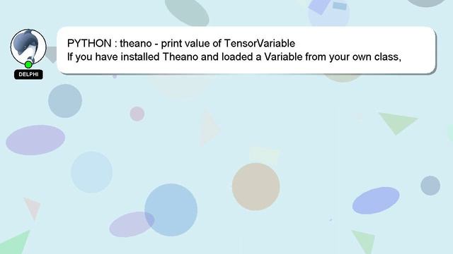 PYTHON : theano - print value of TensorVariable - смотреть видео онлайн ...