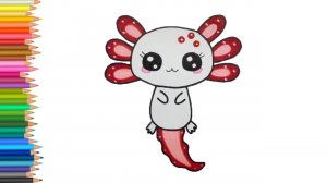 Как нарисовать Аксолотля/How to draw an axolotl🥰