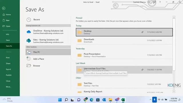 Learn 55271-A: Introduction to Microsoft Excel 2019 online | Koenig Solutions смотреть онлайн