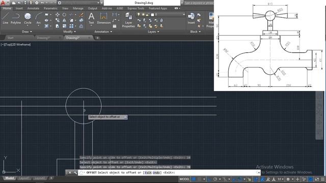 WATER TAP 2D IN AUTOCAD  AUTOCAD TUTORIAL