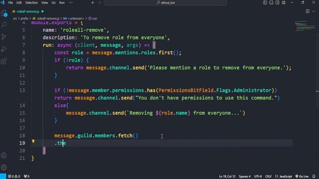 Discord.js v14 Tutorial: How to Code a 'Role All Remove Prefix' Command