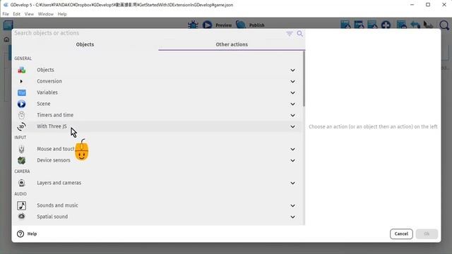 Getting Started. 3D extension for GDevelop.