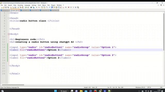 How Chatgpt Works? Chatgpt AI For Coding/create Radio Button In Html