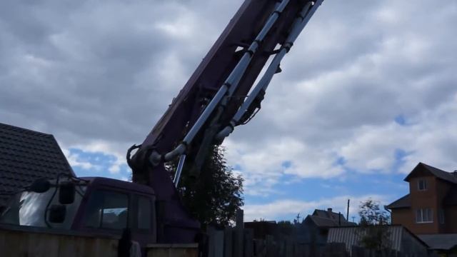 Заливка бетона бетононасосом. Строим ДОМ. #Бетононасос