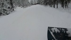 Чистка дороги квадроциклом. Снегоотвал