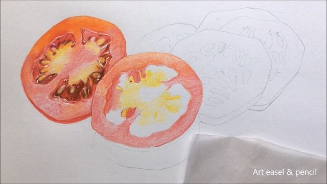 Salad Drawing in Color Pencils | Vegetables Drawing смотреть онлайн
