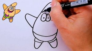 как нарисовать Патрика из мультика Спанч Боб