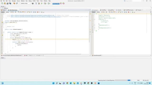 Selection Sort on Array in java смотреть онлайн