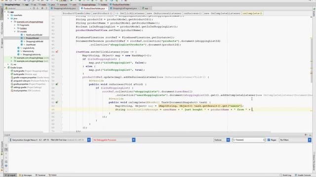How to build a Shopping List App using Cloud Firestore and Android - 16 - Send Notifications смотреть онлайн