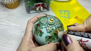 DIY декупаж елочного шара обычной салфеткой/DIY decoupage of a Christmas ball with a regular napkin