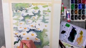 Как передать нежность ромашек. Акварельные ромашки в практике. #акварельнаятехника #акварель