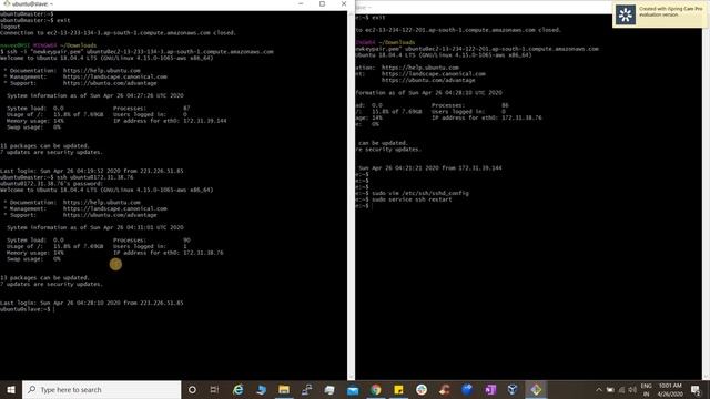 Enable password less SSH between Linux AWS ec2 instances... смотреть онлайн