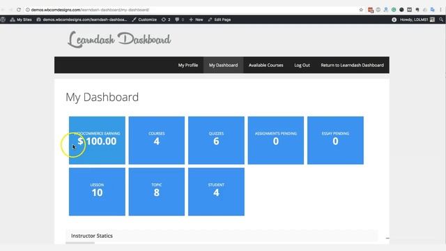 Learndash Dashboard Current Version: V2.2.1 WordPress LMS LearnDash Addon