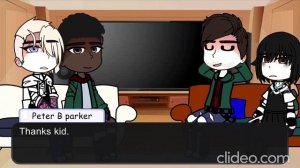 Spider-Man into the spiderverse react to Spider-Man ASTV