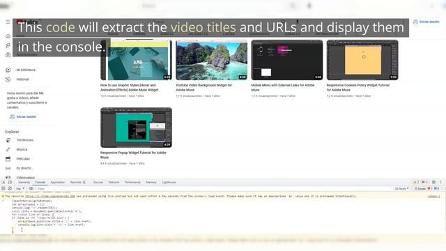 Export/Copy any Youtube Channel video titles and URLs - JS Console Code