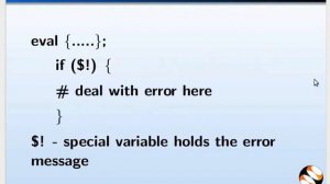 Exception and error handling in PERL - Kannada