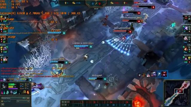 League of Legends on Intel Celeron G1820 and nVidia GeForce GTX 1070 смотреть онлайн