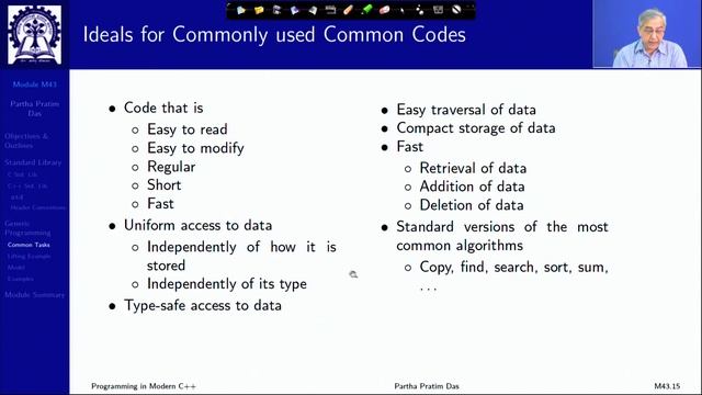 Lecture 43 C++ Standard Library Part 1 Generic Programming