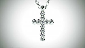 Женский крестик с бриллиантами 11 DIAMOND CROSS