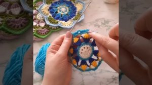 //Утилизация пряжи//Вяжем элемент Персидской плитки//   1часть.