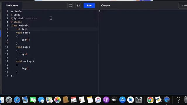 java lesson 1 b:w global vs instance variable