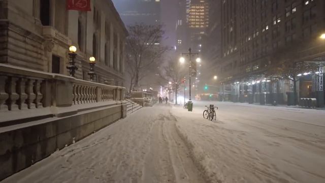 NEW YORK, Снежный ночной нью-йорк прогулка по городу ночью, красивые города,1080 hd хорошее качеств